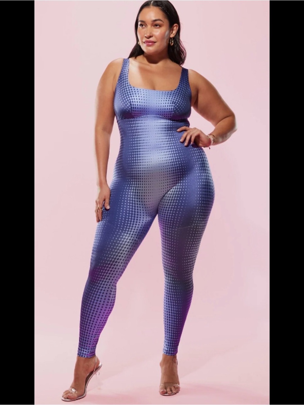 YITTY Purple Polka Dot Shaping Catsuit - Workout Suit